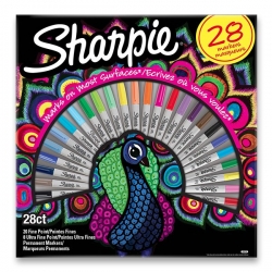 Sharpie permanent markers PEACOCK - permanentní fixy - sada 28 ks