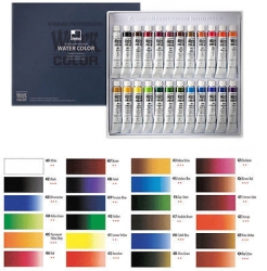 ShinHan Professional WATER COLOR - akvarelové barvy v tubě - sada 24 barev