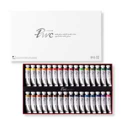 ShinHan PWC Premium extra fine artists WATER COLORS - prémiové akvarelové barvy v tubě - sada 32 barev x 15 ml