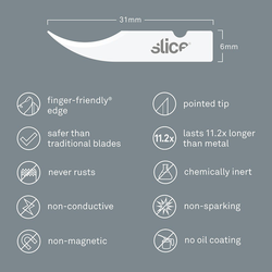 SLICE SKU 10537 - náhradní čepele pro nožík - NIKOL - 4 kusy (zaoblené špičky)