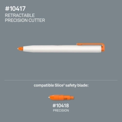 SLICE Retractable precision cutter SKU 10417 - keramický vyškrabávací nožík - NIKOL - 3. VARIANTA - BÍLÝ - ZATAHOVACÍ