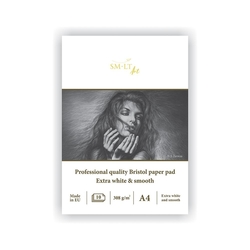 SM-LT Art BRISTOL Extra white & smooth - lepená vazba - 308 g/m2 - 10 listů