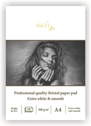 SM-LT Art BRISTOL Extra white & smooth - lepená vazba - 308 g/m2 - 10 listů