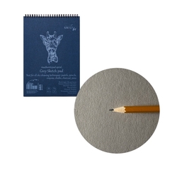 SM-LT Art GREY sketch pad A5 - skicák s šedými listy v kroužkové vazbě - 180 g/m2 - 20 listů