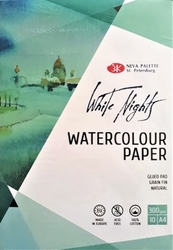 St. Petersburg Nevskaya Palitra - White Nights GRAIN FIN Watercolor paper - akvarelový papír 100% bavlna - 300 g/m2 - 10 listů - 2 rozměry