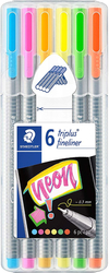 STAEDTLER Triplus 334 - linery 6 barev - NEON BOX