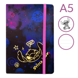 Colorino Stitch Gold - zápisník s gumičkou - A5 (80 g, 80 stránek, linkovaný) - různé varianty