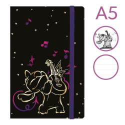 Colorino Stitch Gold - zápisník s gumičkou - A5 (80 g, 80 stránek, linkovaný)