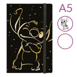 Colorino Stitch Gold - zápisník s gumičkou - A5 (80 g, 80 stránek, linkovaný)
