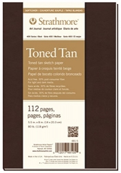 STRATHMORE 400 Toned Tan - Art journal (118 g/m2, 112 stran) - měkká vazba - 14 x 20,3 cm