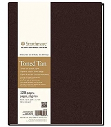 STRATHMORE 400 Toned Tan - Art journal (118 g/m2, 128 stran) - pevná vazba - 21,6 x 27,9 cm