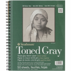 STRATHMORE Toned  Gray - kroužková vazba (118 g/m2, 50 listů)