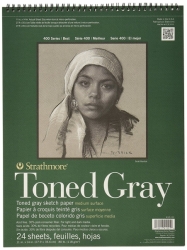 STRATHMORE Toned Gray 400 - kroužková vazba (118 g/m2, 24 listů)