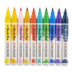 Royal Talens ECOLINE brush pen - štětcové fixy - rozmývatelné - SADA 10 ks - Ilustrační odstíny