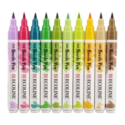 Royal Talens ECOLINE brush pen - štětcové fixy - rozmývatelné - SADA 10 ks - BOTANIC