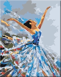 Malování podle čisel - Tančící baletka - 40 x 50 cm - obtížnost 2 (snadné)
