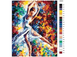 Malování podle čisel - TANEČNICE V BARVÁCH - 40 x 50 cm - obtížnost 3 (Střední)