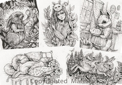 The Rabbit Stories- coloring postcards - Karolina Kubikowska  - kopie