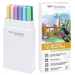 Tombow ABT Dual brush pen - oboustranný fix  – sada 12 ks - PASTELS