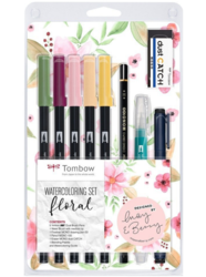 Tombow ABT Dual brush pen - oboustranný fix  – akvarelová sada FLORAL - 9 ks