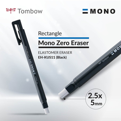 TOMBOW - Mono Zero pryž v tužce - tenká guma plochá 2,5 x 5 mm  - černá