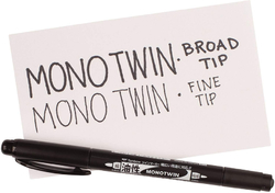 Tombow MONO TWIN - oboustranný permanentní fix  – černá