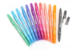 Tombow Twintone - oboustranný fix - PASTELS - sada 12 ks