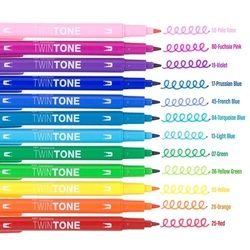 Tombow Twintone - oboustranný fix  – RAINBOW - sada 12 ks