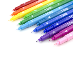 Tombow Twintone - oboustranný fix  – RAINBOW - sada 12 ks