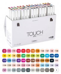 TOUCH Twin Brush Marker - oboustranný fix - ShinHan Art - sada 60 ks - sada A