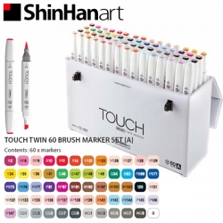 TOUCH Twin Brush Marker - oboustranný fix - ShinHan Art - sada 60 ks - sada A