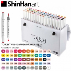 TOUCH Twin Brush Marker - oboustranný fix - ShinHan Art - sada 60 ks - sada A