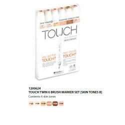 TOUCH Twin Brush Marker - oboustranný fix - ShinHan Art - sada 6 ks - SKIN TONES B 