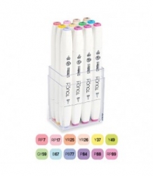 TOUCH Twin Brush Marker - oboustranný fix - ShinHan Art - sada 12 ks - PASTEL COLORS
