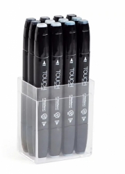 TOUCH Twin Marker - oboustranný fix - ShinHan Art - sada 12 ks - COOL GREY - studené šedé odstíny