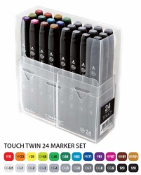 TOUCH Twin Marker PEVNÝ - oboustranný fix - ShinHan Art - sada 24 ks