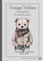 Vintage Teddies: Coloring Book for Adults 