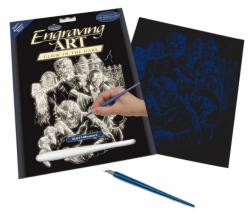 Engraving Art  - MONTERS - Glow in the dark - vyškrabávácí obrázek