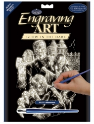 Engraving Art  - MONTERS - Glow in the dark - vyškrabávácí obrázek