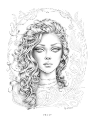 Wondrous Folk - Grayscale Coloring Book - Christine Karron - předstínovaná verze