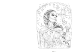 Wondrous Folk - Grayscale Coloring Book - Christine Karron - předstínovaná verze