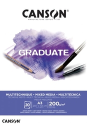 CANSON Graduate Mix-Med skicák - lepený (200 g/m2, 30 listů, A5, A4, A3) - Různé varianty