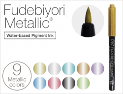 Zig Fudebiyori Metallic Brush Pens - metalické markery - sada 8 ks