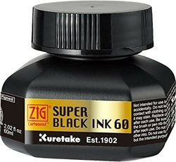 ZIG Kuretake Super Black Ink 60 - černý inkoust - 60 ml