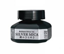 ZIG Kuretake SILVER MICA Ink - stříbrný inkoust - 60 ml