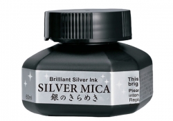 ZIG Kuretake SILVER MICA Ink - stříbrný inkoust - 60 ml
