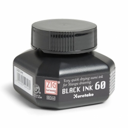 ZIG Kuretake BLACK INK 60 ml - černý inkoust