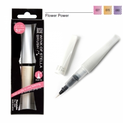 ZIG - Wink Of Stella Brush - štětečkový třpytivý popisovač - sada 3ks - FLOWER POWER