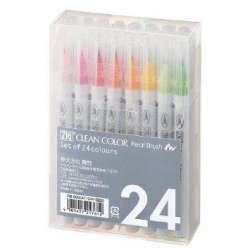 ZIG Kuretake Clean Color Real Brush Pen - sada 24 ks