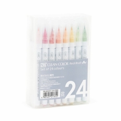 ZIG Kuretake Clean Color Real Brush Pen - sada 24 ks